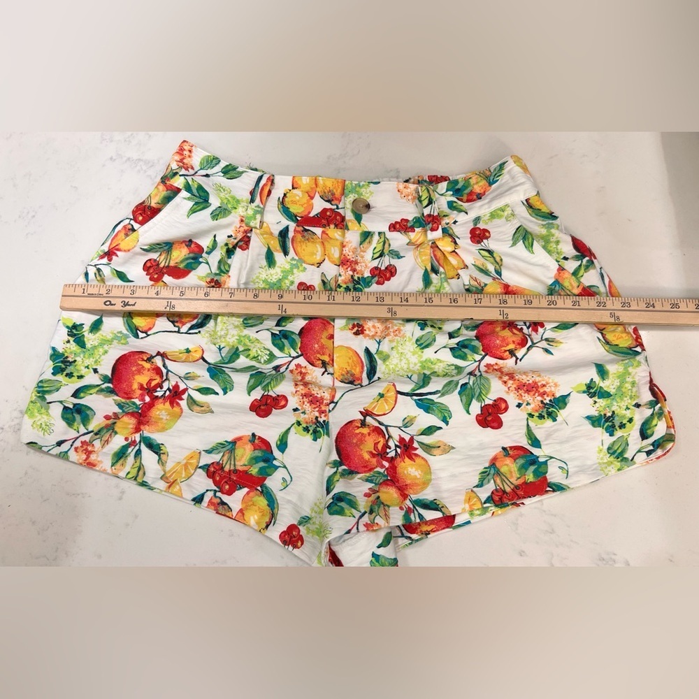 White Floral Fruit Print Shorts - Picture 11 of 16